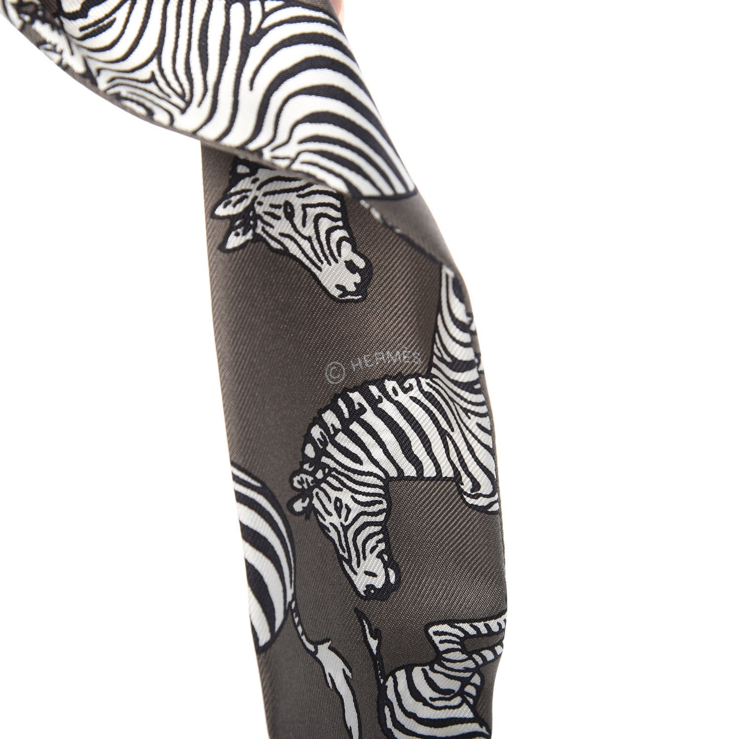 Silk Les Zebres Twilly Gris Taupe Black White