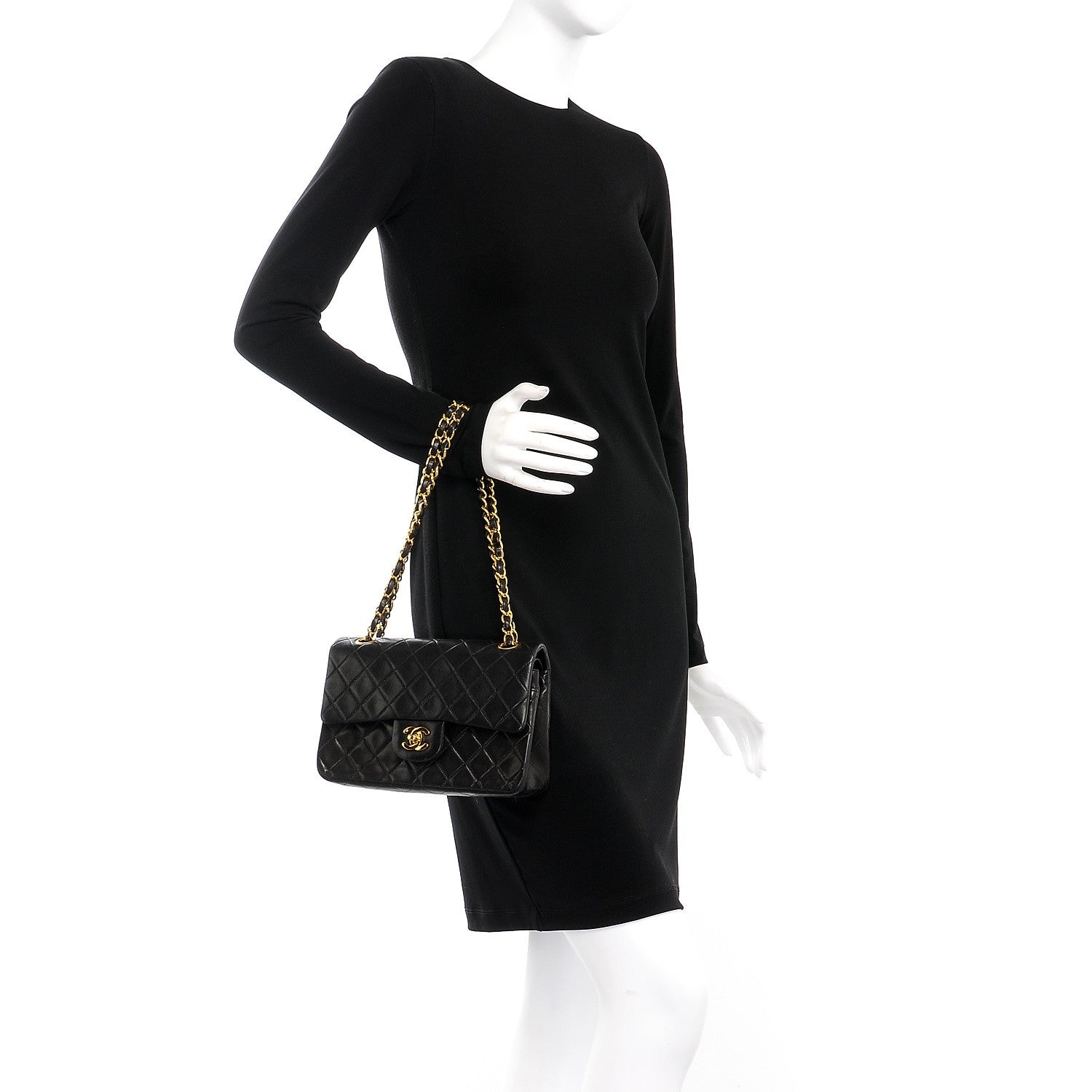 Chanel Lambskin Quilted Small Double Flap Black 3 of 8