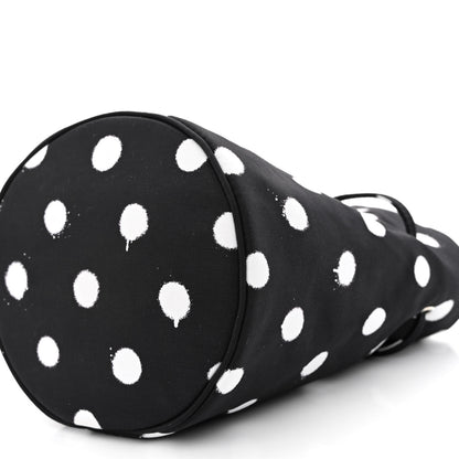 Balenciaga Recycled Sport Nylon Polka Dot Logo Embroidered Wheel Drawstring Bucket Bag Black White 10 of 10