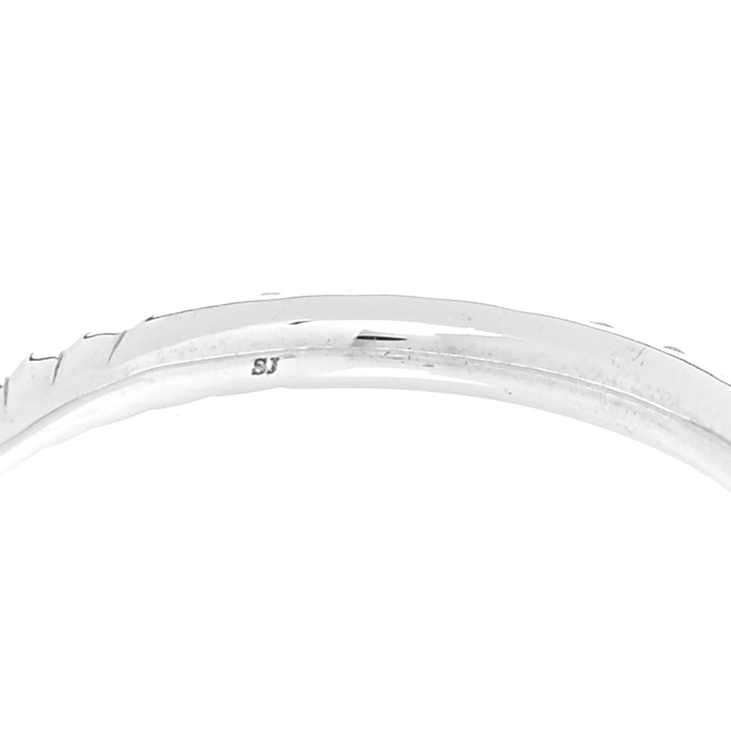 18K White Gold Diamond 2mm Cable Collectibles Band Ring 57 8