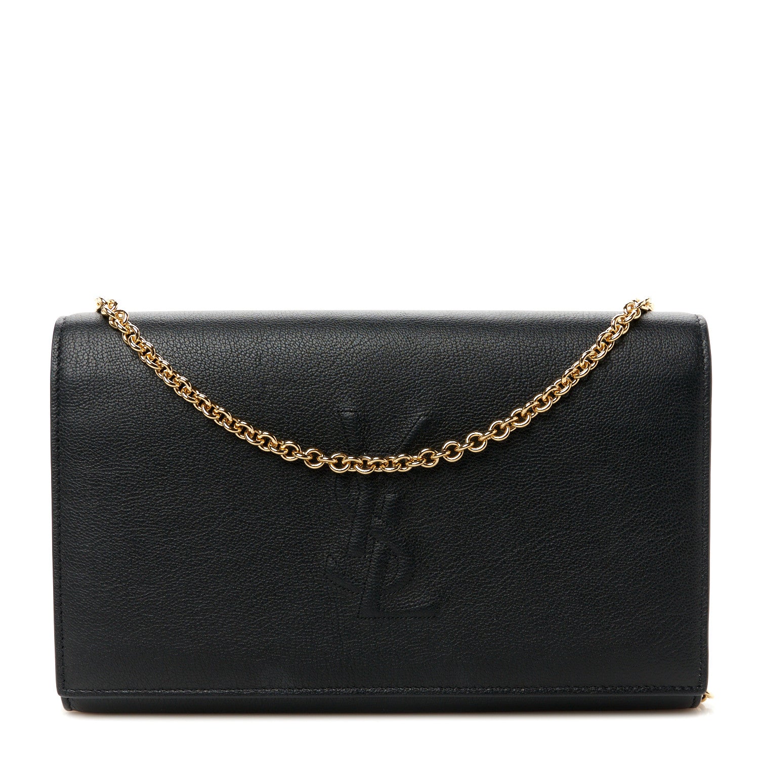 Saint Laurent Calfskin Monogram Belle de Jour Chain Clutch Black 1 of 10