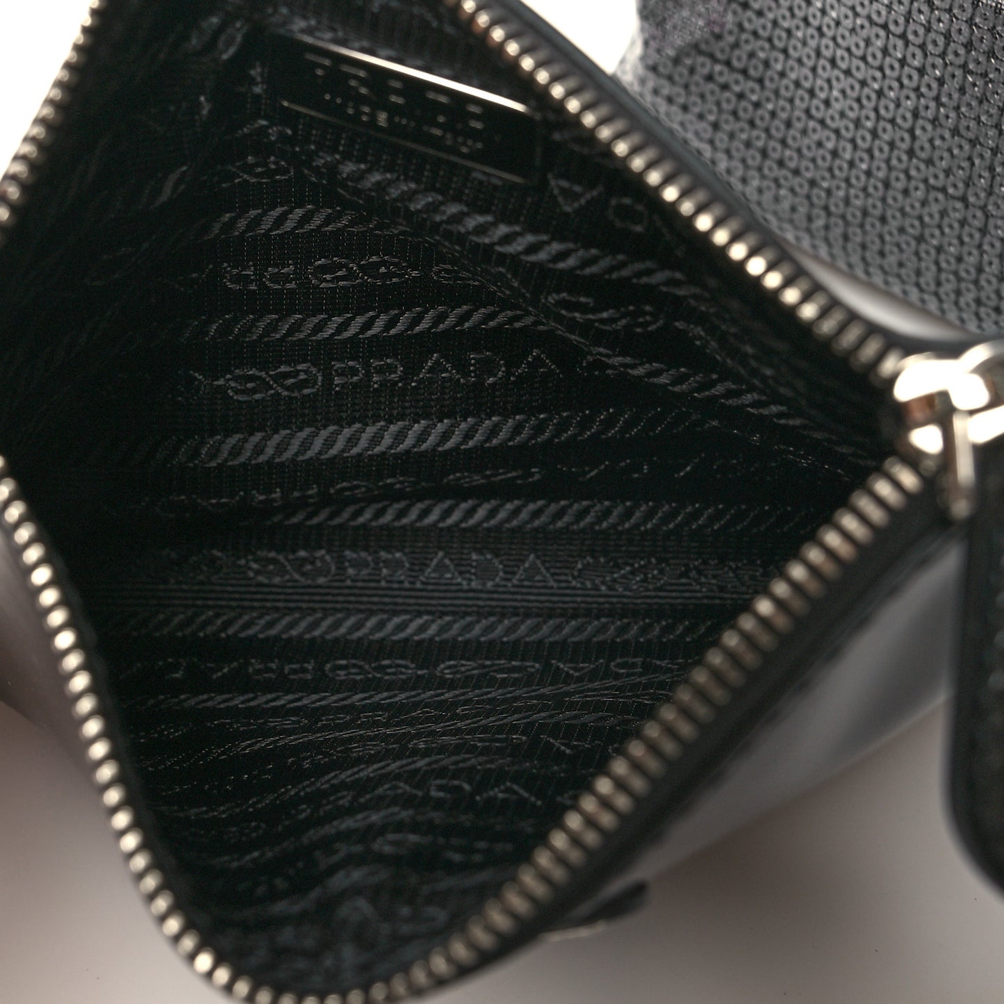 Sequin Mesh Small Tote Bag Black