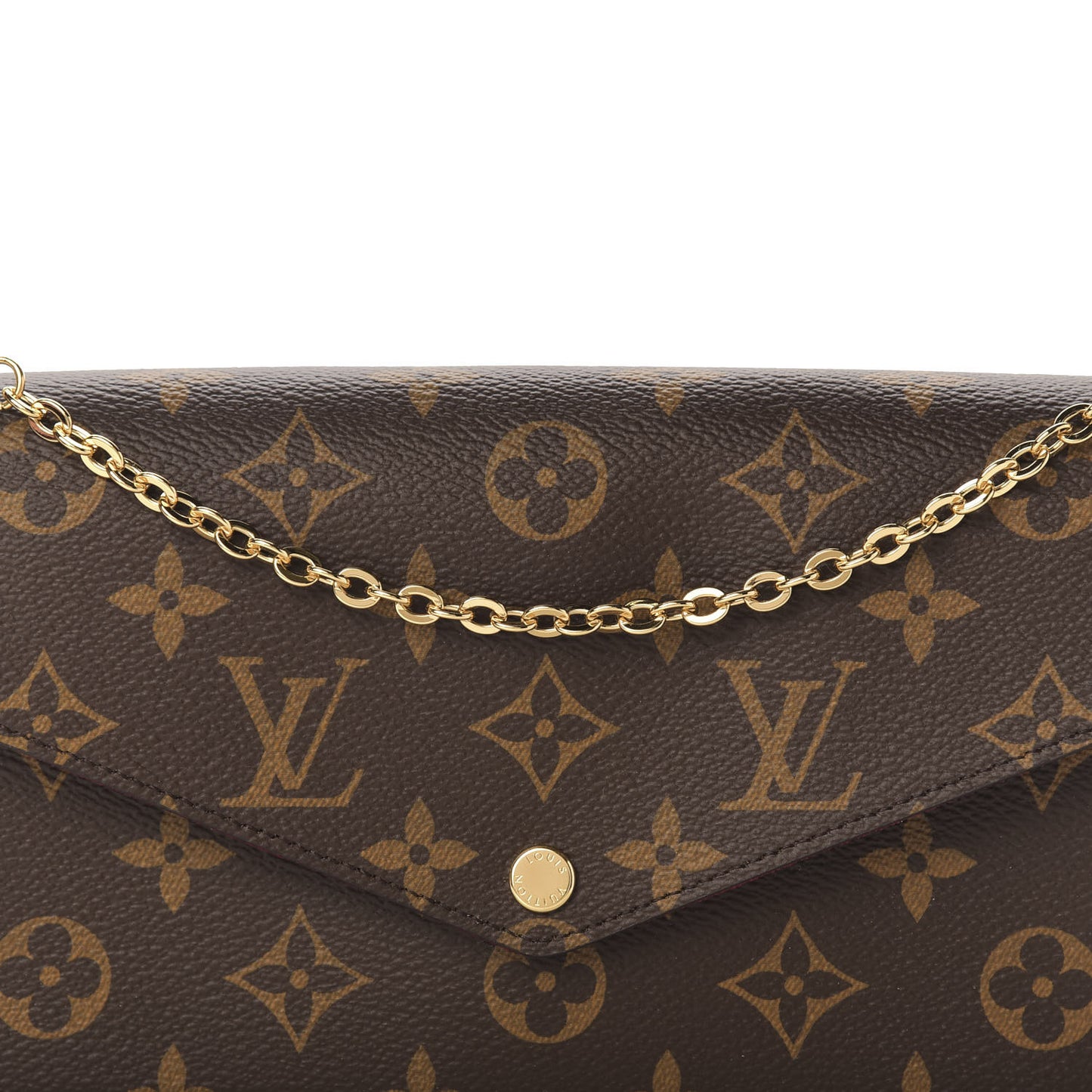 Monogram Pochette Felicie Chain Wallet Fuchsia
