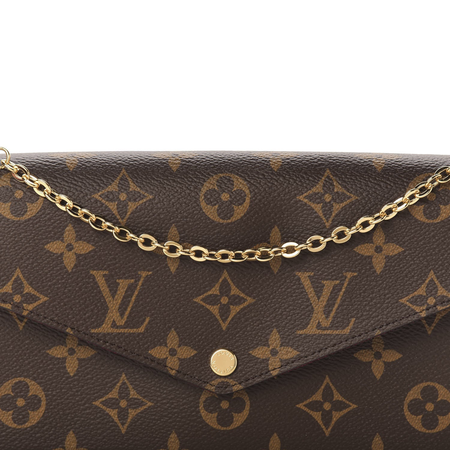 Louis Vuitton Monogram Pochette Felicie Chain Wallet Fuchsia 12 of 13