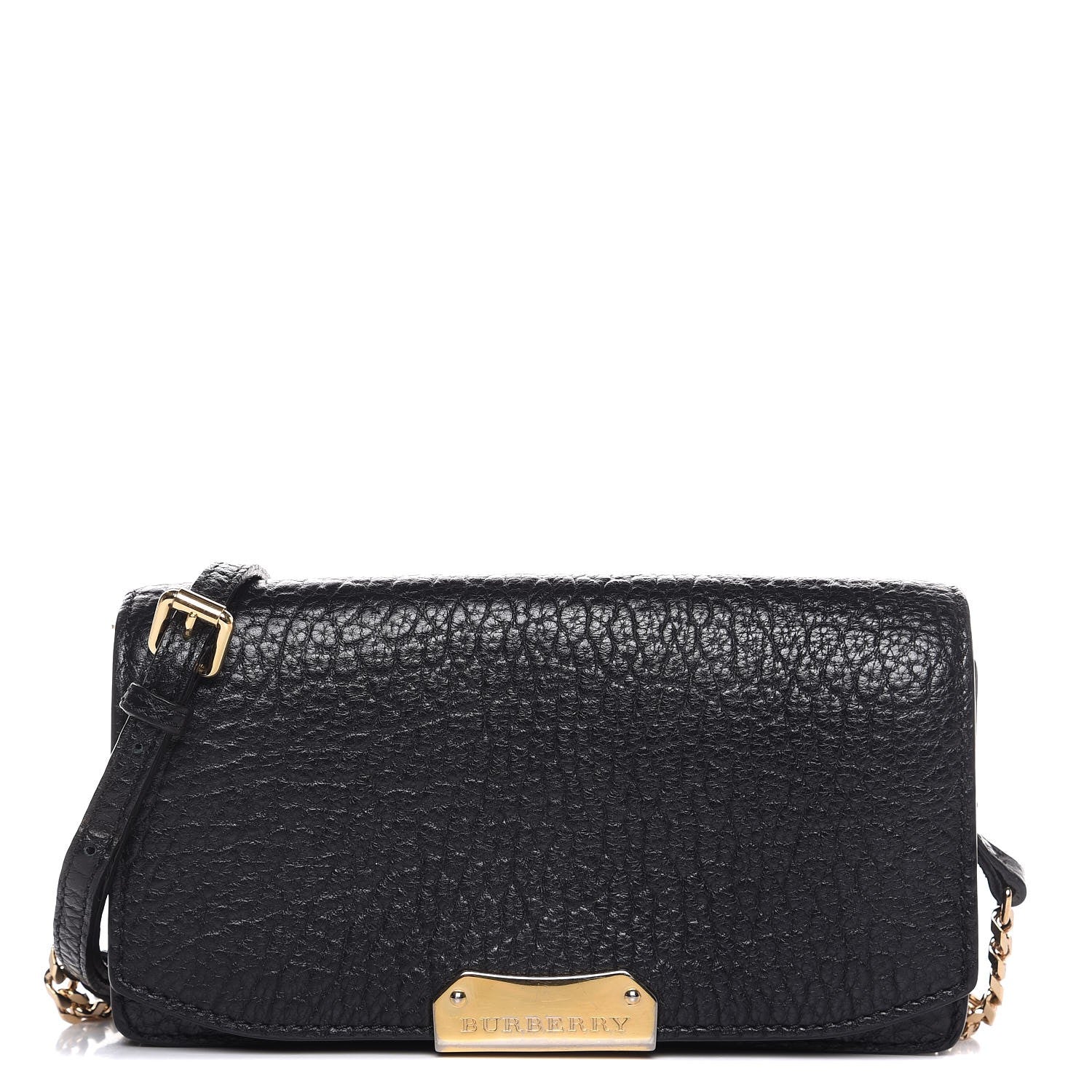 Burberry Signature Grain Small Madison Chain Clutch Black 1 of 7