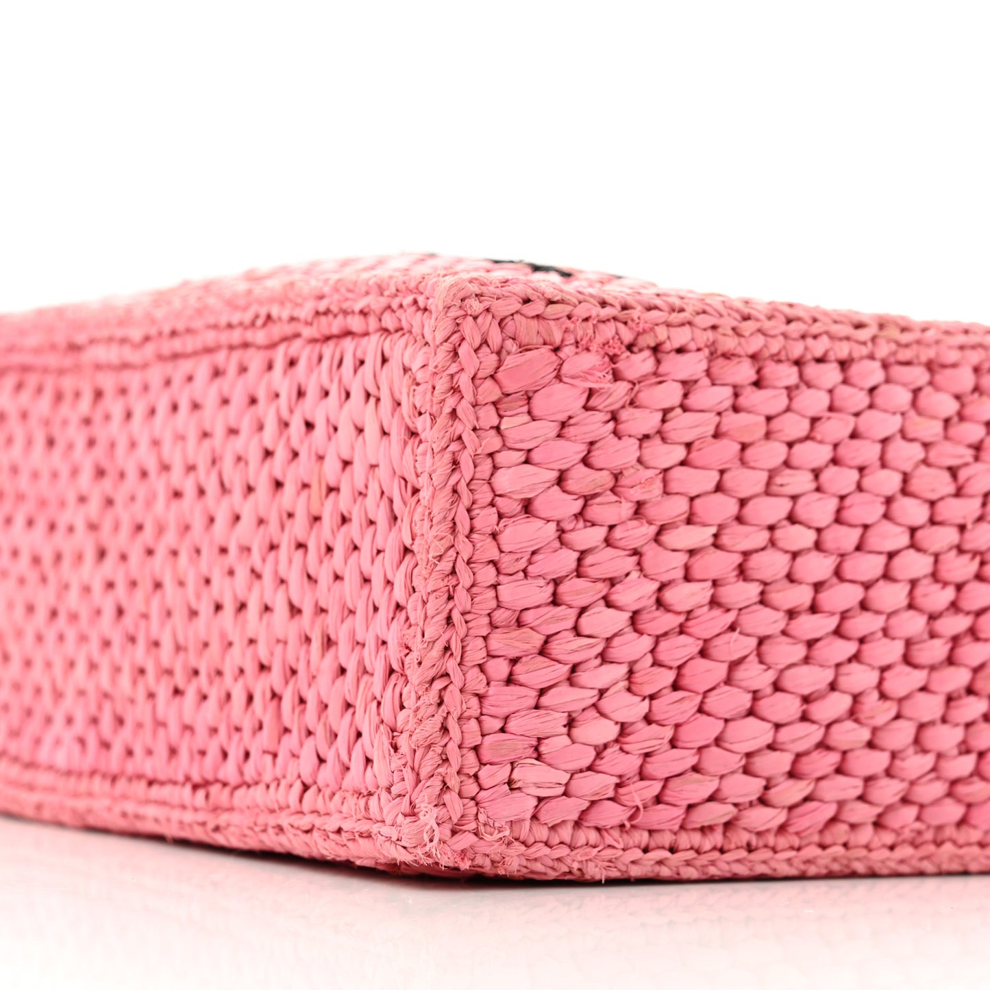 X PAULA'S IBIZA Raffia Font Tote Sunset Pink