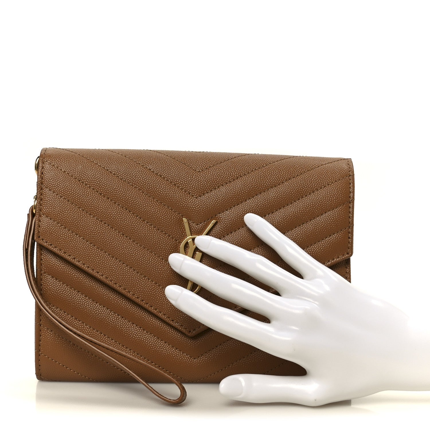 Saint Laurent Grain De Poudre Matelasse Chevron Monogram Cassandre