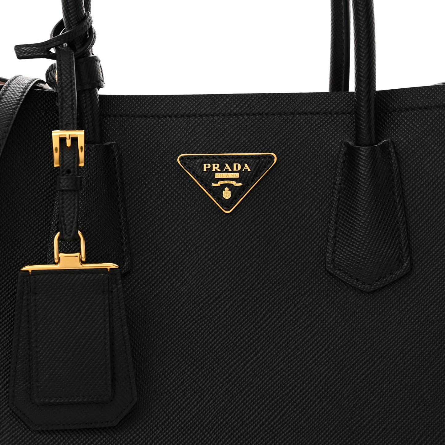 Saffiano Cuir Medium Double Bag Black Mughetto