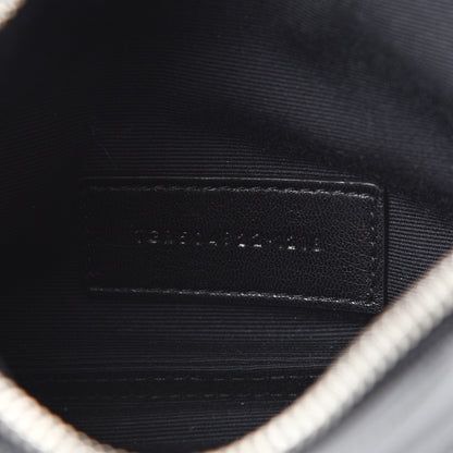 Saint Laurent Grain De Poudre Chevron Monogram Bill Pouch Black 6 of 7