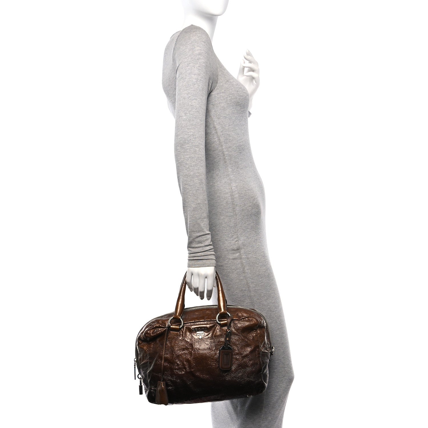 Prada Vernice Sfumaya Satchel Blond Mordore 2 of 13