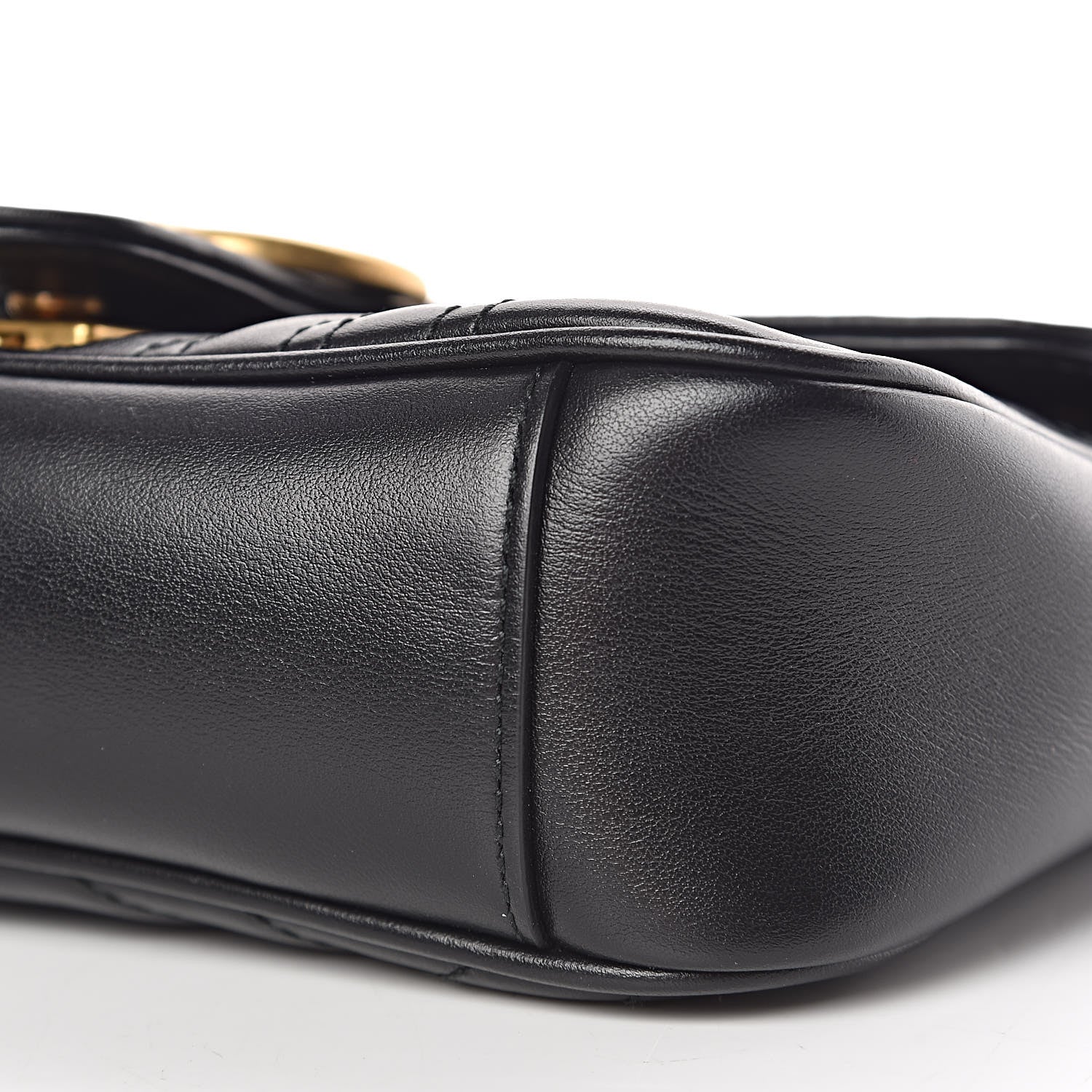 Gucci Calfskin Matelasse Mini GG Marmont Shoulder Bag Black 6 of 10