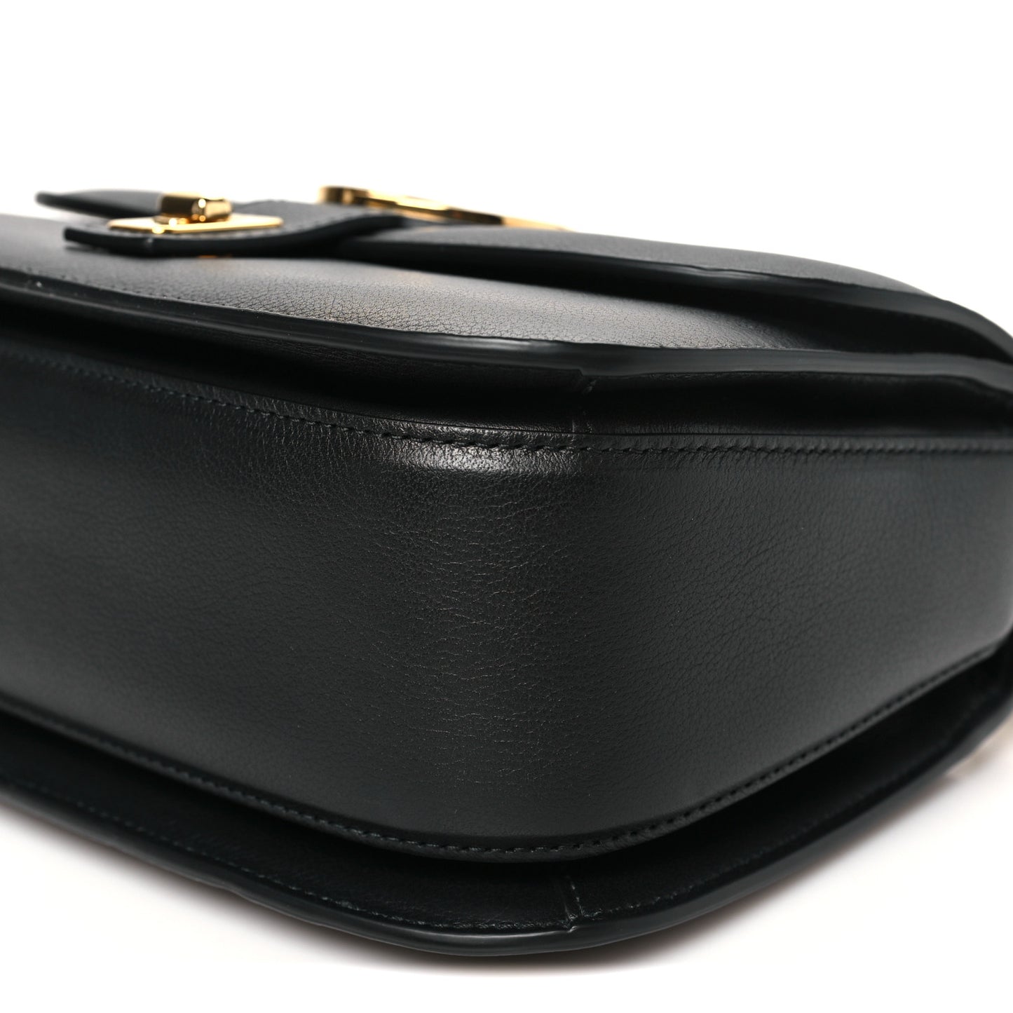 Roxy Calfskin Small Blondie Top Handle Shoulder Flap Bag Black