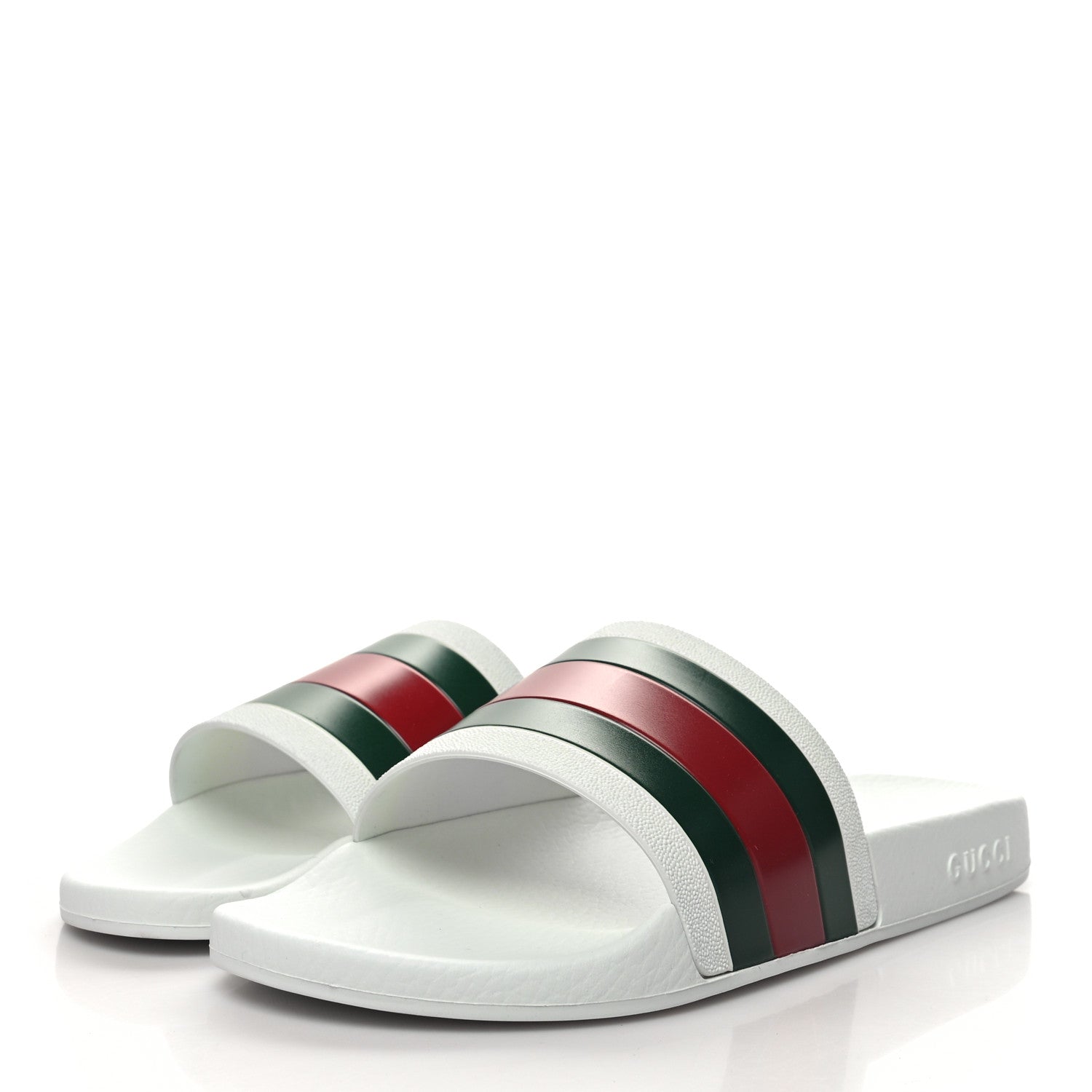 Gucci Rubber Web Mens Pool Slide Sandals 11 Great White 3 of 8