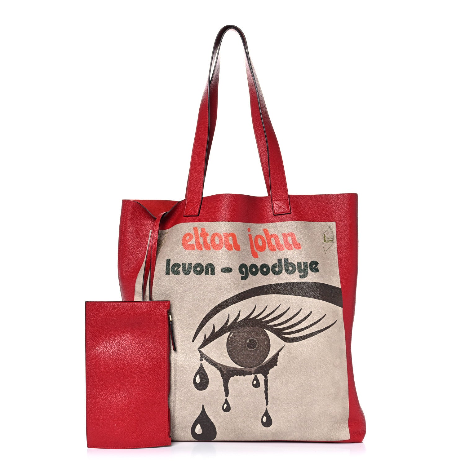 Gucci Calfskin Elton John Levon-Goodbye Tote Red 1 of 15