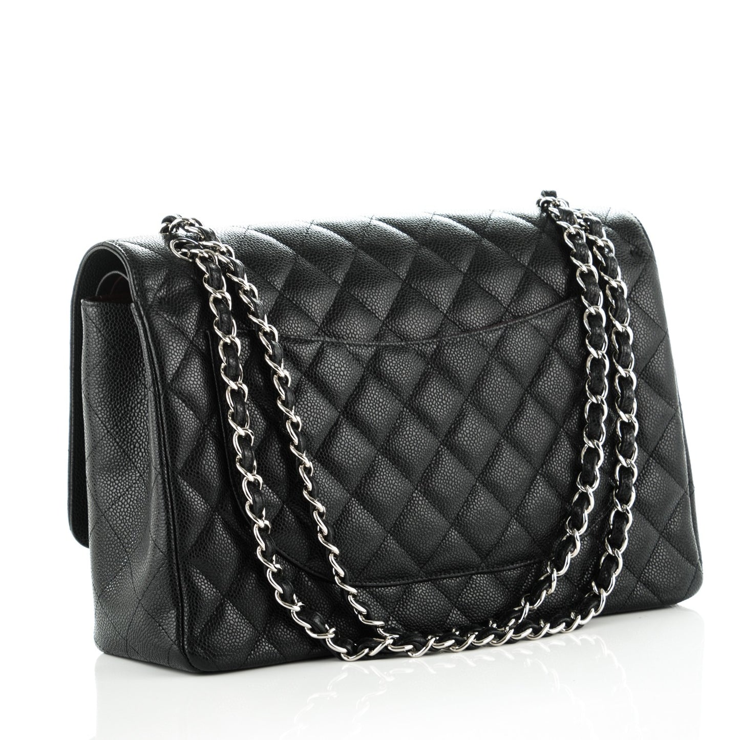 Caviar Quilted Maxi Double Flap Black