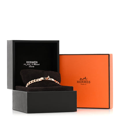 Hermes 18K Rose Gold Diamond PM Kelly Chaine Bracelet SH 4 of 4