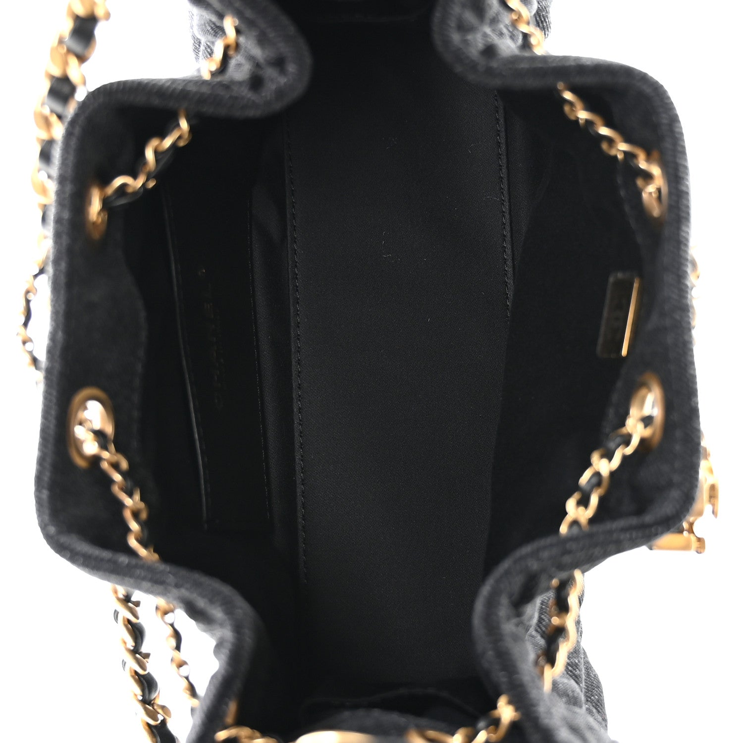 Chanel Washed Denim Quilted Mini Chanel 25 Handbag Black 5 of 11