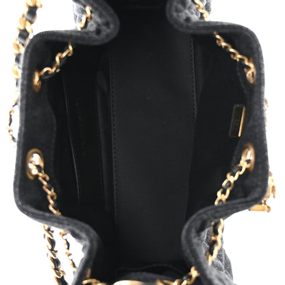 Chanel Washed Denim Quilted Mini Chanel 25 Handbag Black 5 of 11