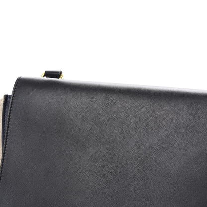 Celine Smooth Calfskin Linen Medium Tri-Color Trapeze Black Navy Blue 10 of 13