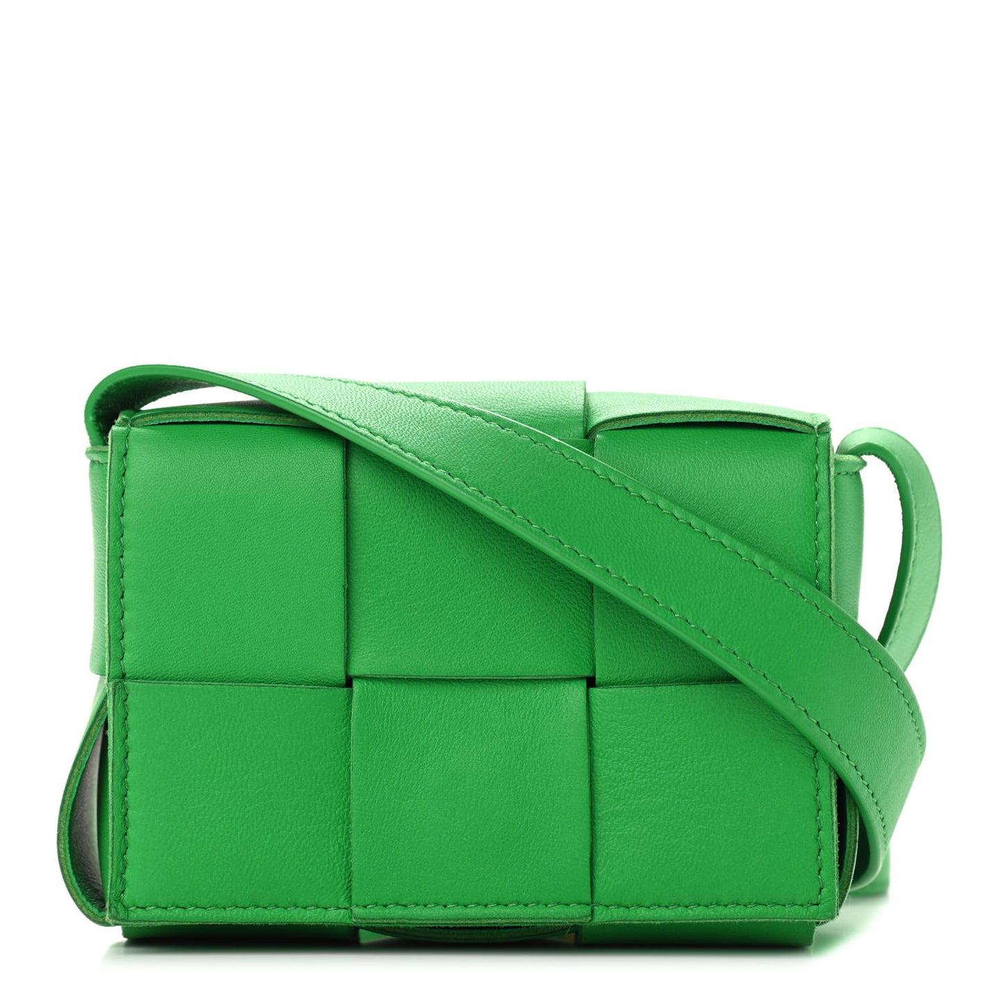 Lambskin Maxi Intrecciato Extra Mini Cassette Crossbody Bag Parakeet