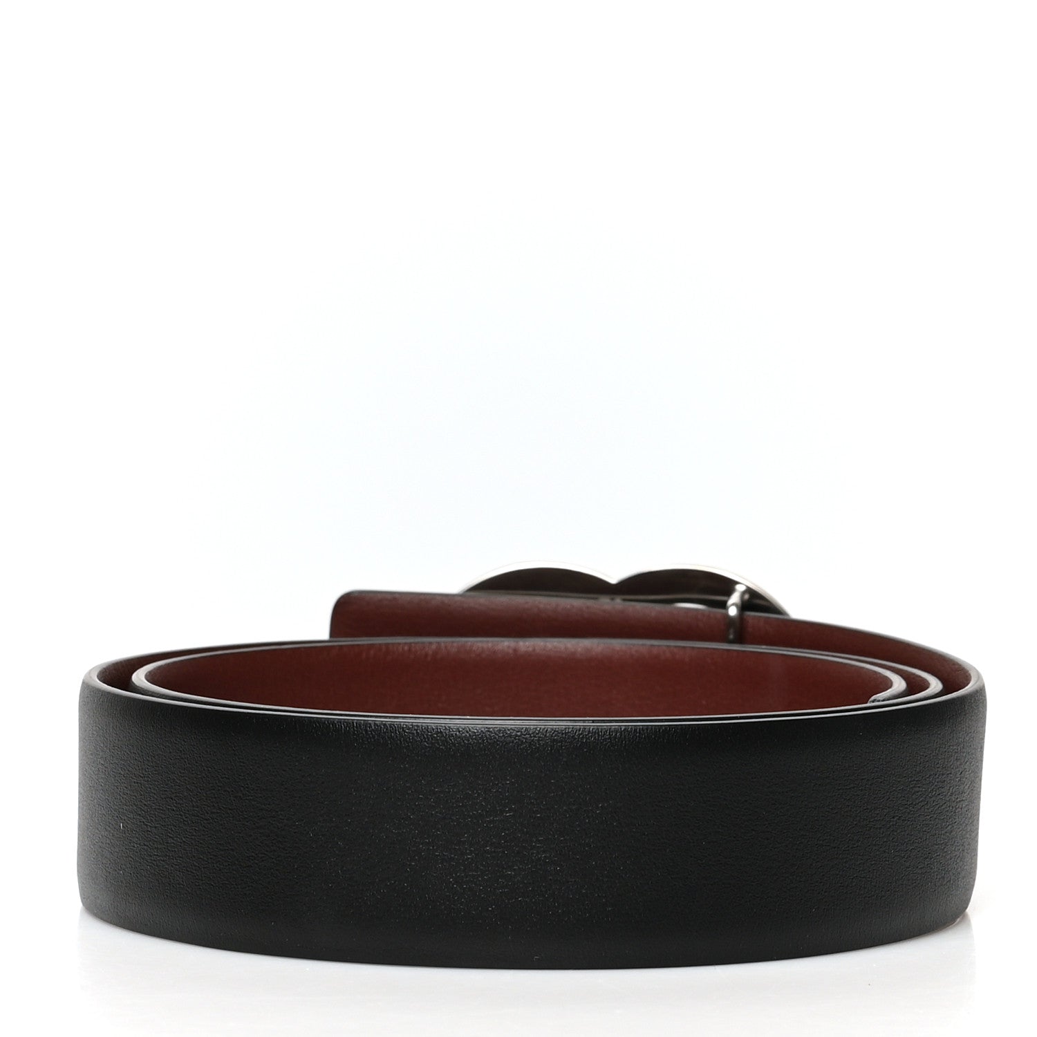 Chanel Calfskin CC Reversible Belt 70 Black Burgundy 1 of 6