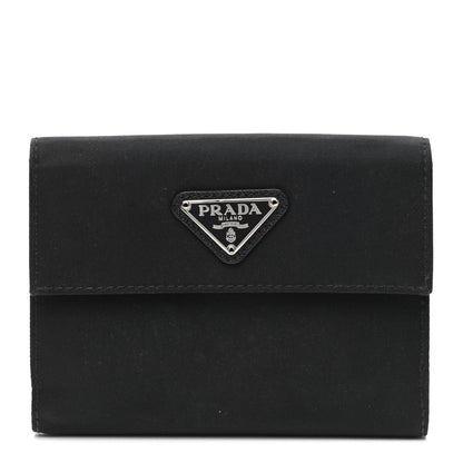 Prada Tessuto Nylon French Wallet Black 1 of 10