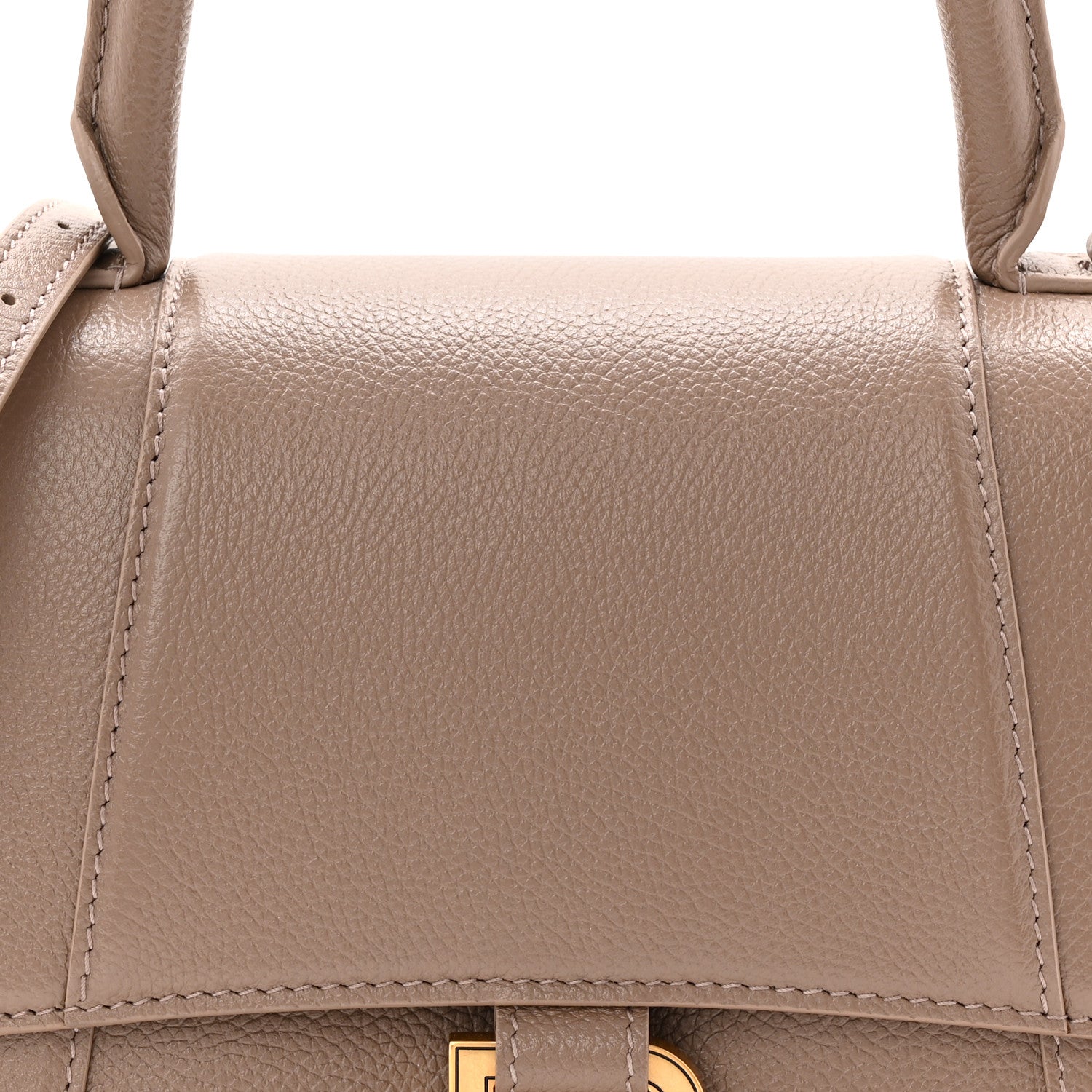 Balenciaga Grained Calfskin Small Hourglass Top Handle Bag Mink Grey 8 of 11