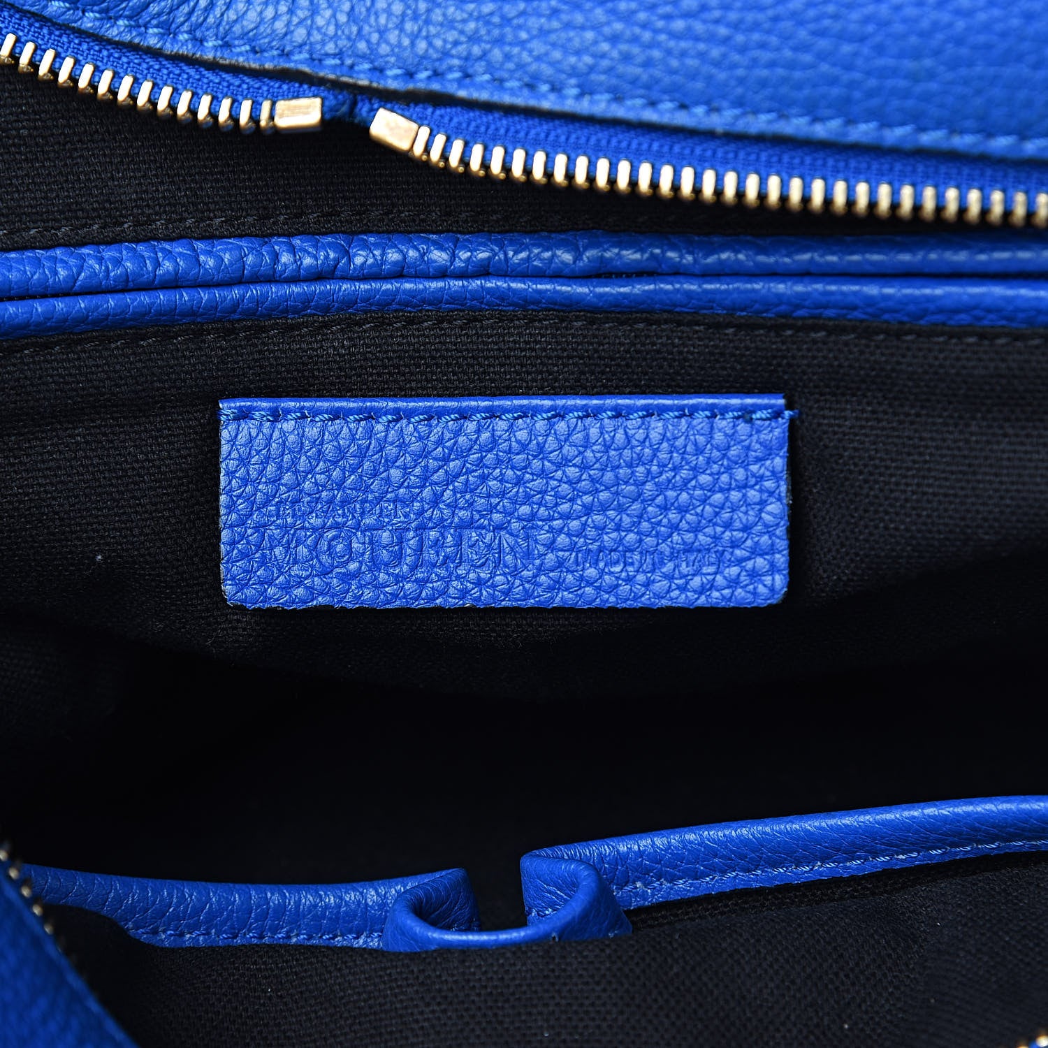 Alexander McQueen Pebbled Calfskin Small Skull Padlock Zip Around Tote Blue 6 of 13
