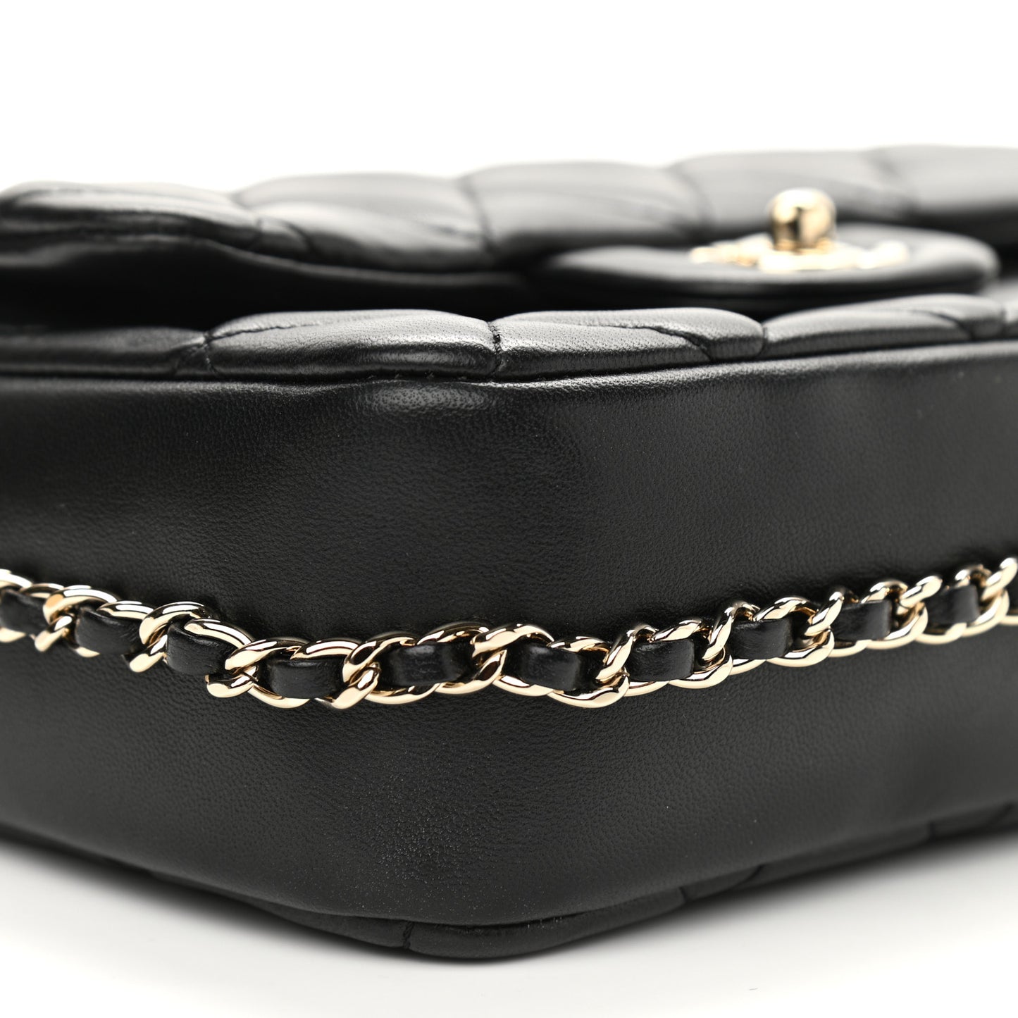 Lambskin Quilted Small My Precious Flap Black