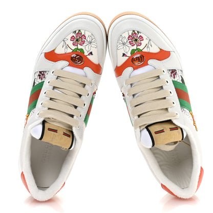 Gucci Sepang Flora Faded Canvas Web Womens Screener Sneakers 38 Multicolor White 2 of 9