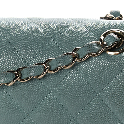 Chanel Caviar Quilted Medium Double Flap Green 14 of 15