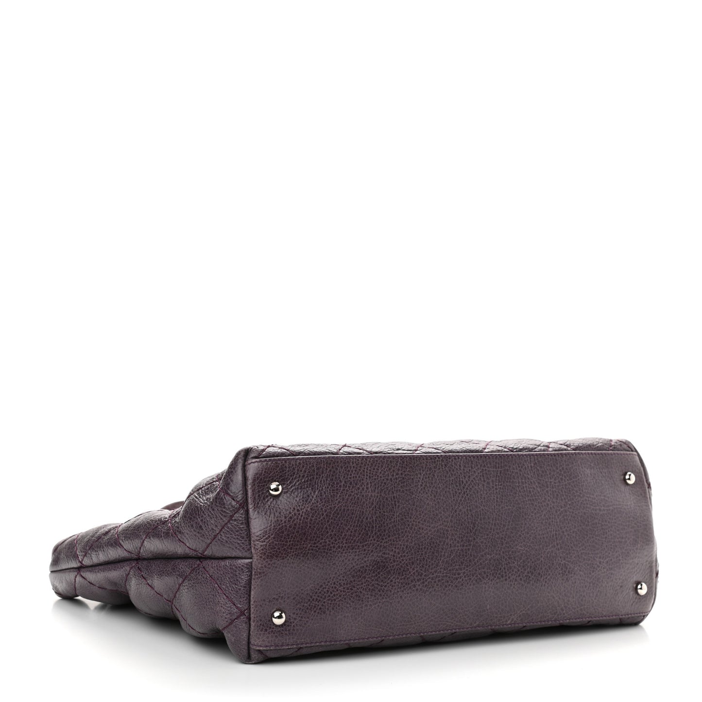 Glazed Calfskin Large On The Road Tote Purple