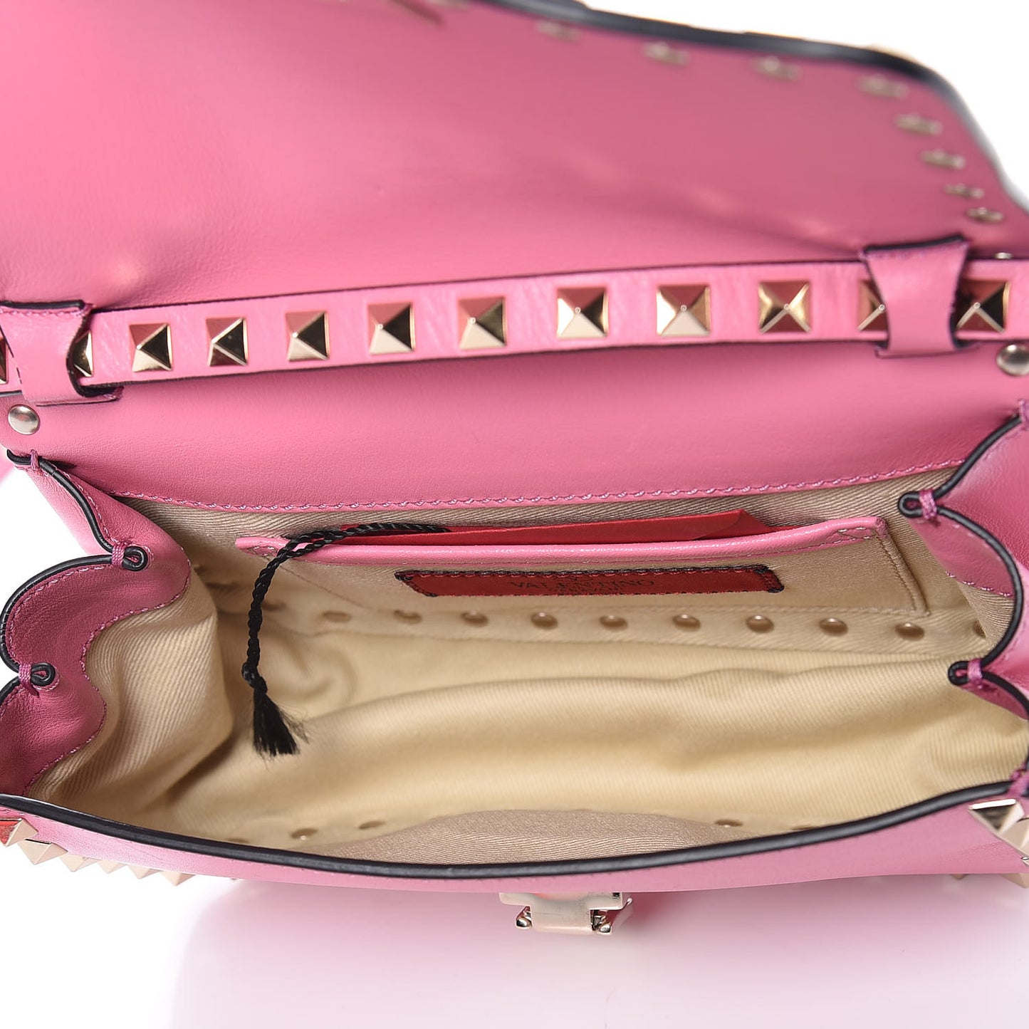 Vitello Mini Rockstud Flap Saddle Crossbody Bag Ninphea