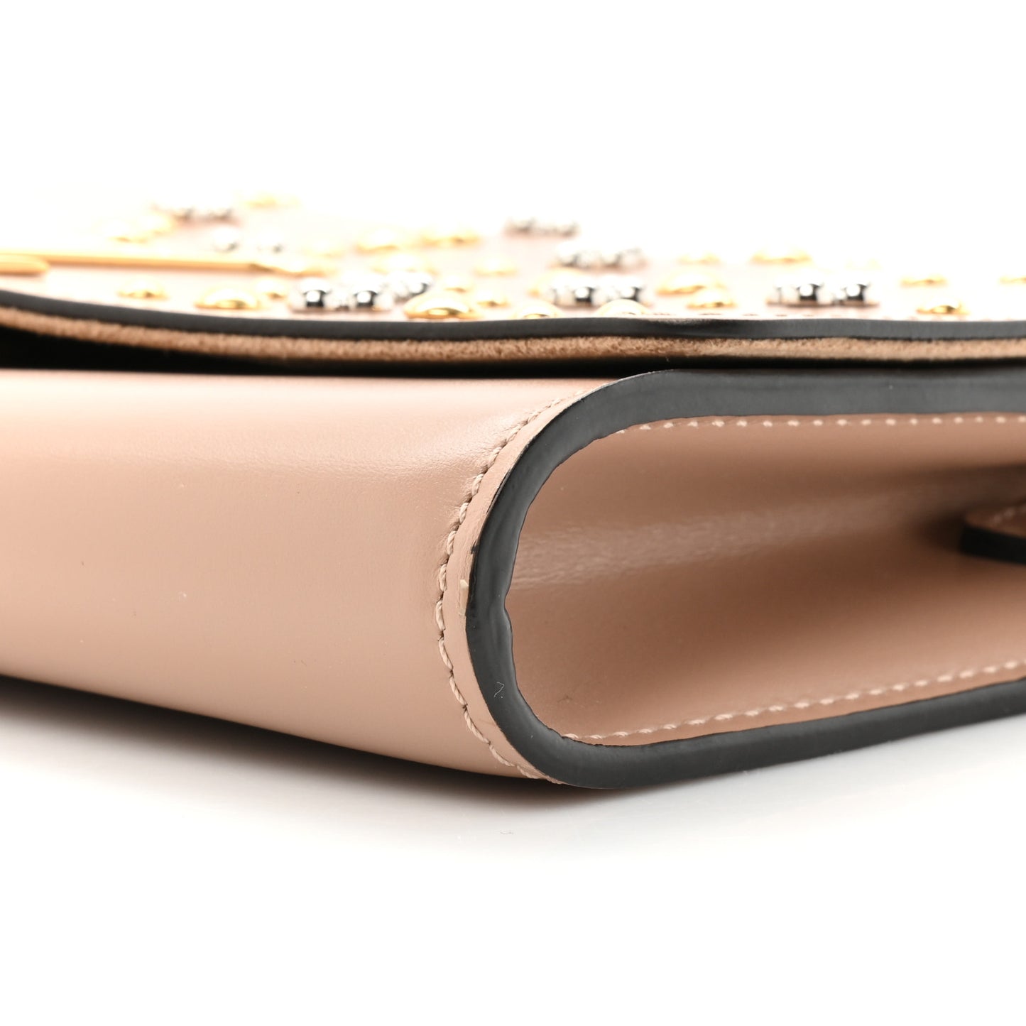 Calfskin Studded Louise Chain GM Nude