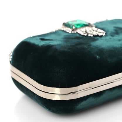 Jimmy Choo Velvet Embellished Cloud Clutch Green 9 of 11