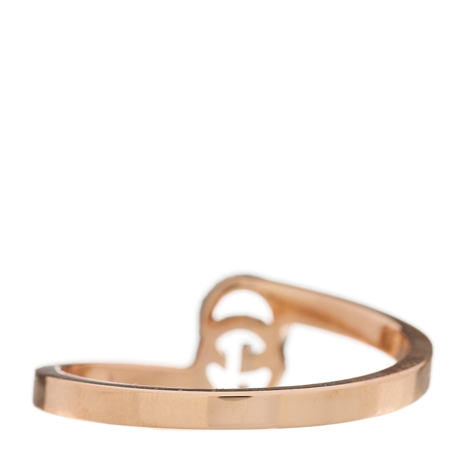 Gucci 18K Rose Gold Diamond GG Running Ring 54 6.75 3 of 5
