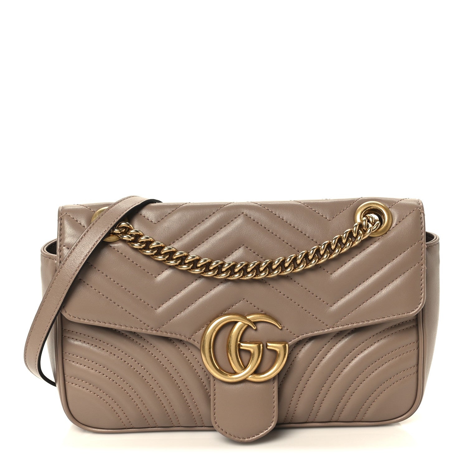 Gucci Calfskin Matelasse Small GG Marmont Shoulder Bag Porcelain Rose 1 of 11