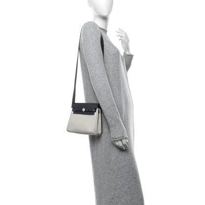 Hermes Military Toile Vache Hunter Herbag Zip Retourne 20 Ecru Bleu Glacier Ardoise 2 of 10