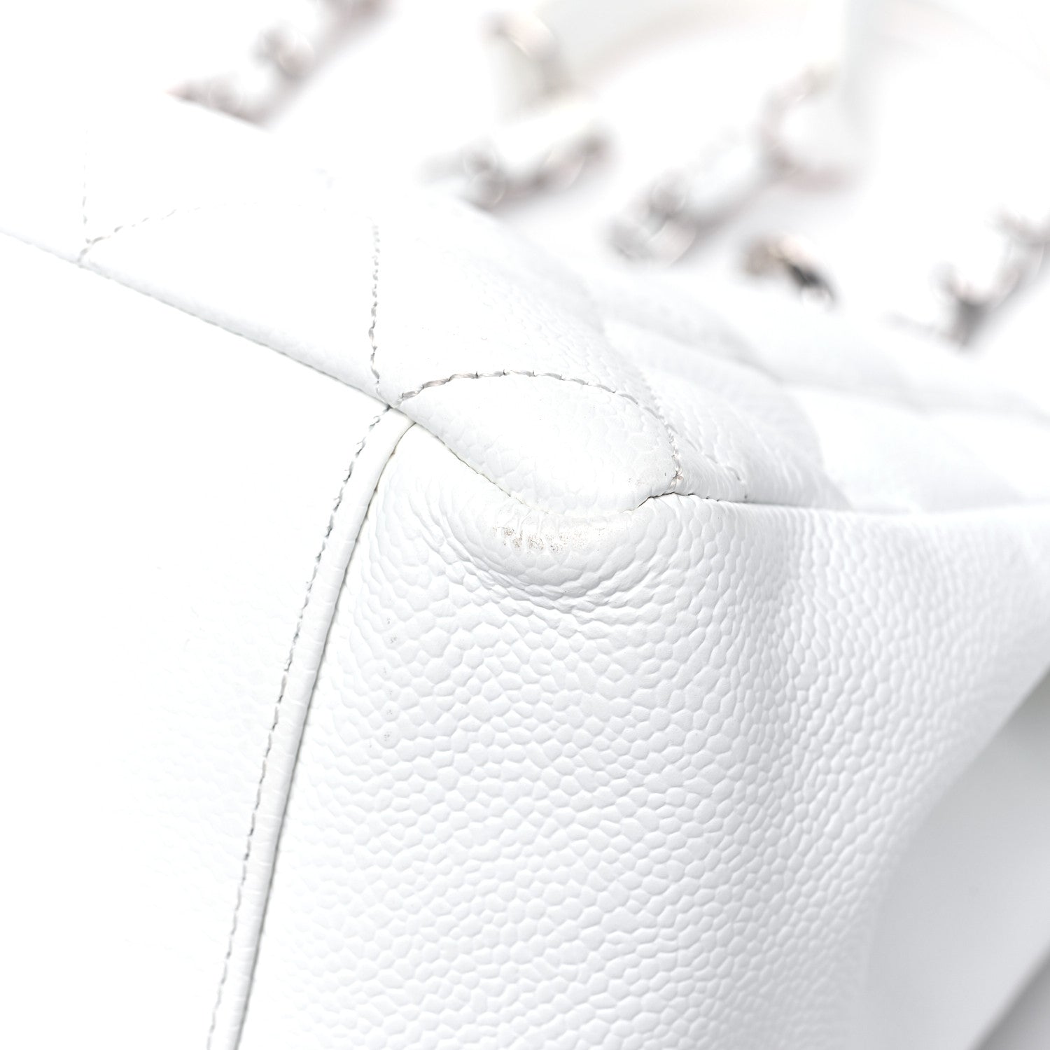 Chanel Caviar Quilted Grand Shopping Tote GST White 12 of 15