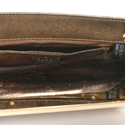 Gucci Metallic Calfskin Britt Clutch Pewter 5 of 9