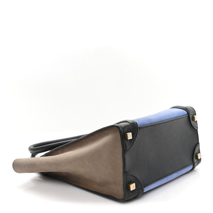 Celine Calfskin Nubuck Suede Micro Tri-Color Luggage Porcelain 3 of 9
