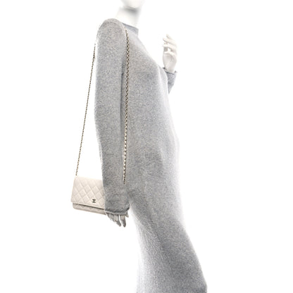 Chanel Caviar Quilted Wallet On Chain WOC White 2 of 12