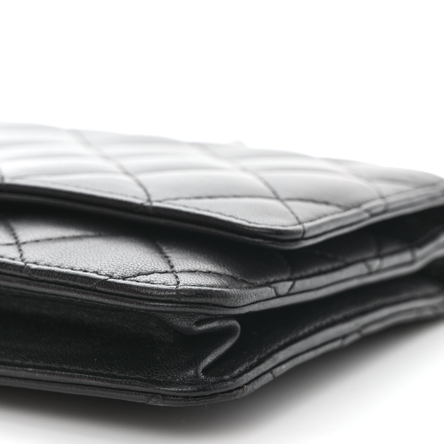 Chanel Lambskin Quilted Wallet On Chain WOC Black 11 of 12