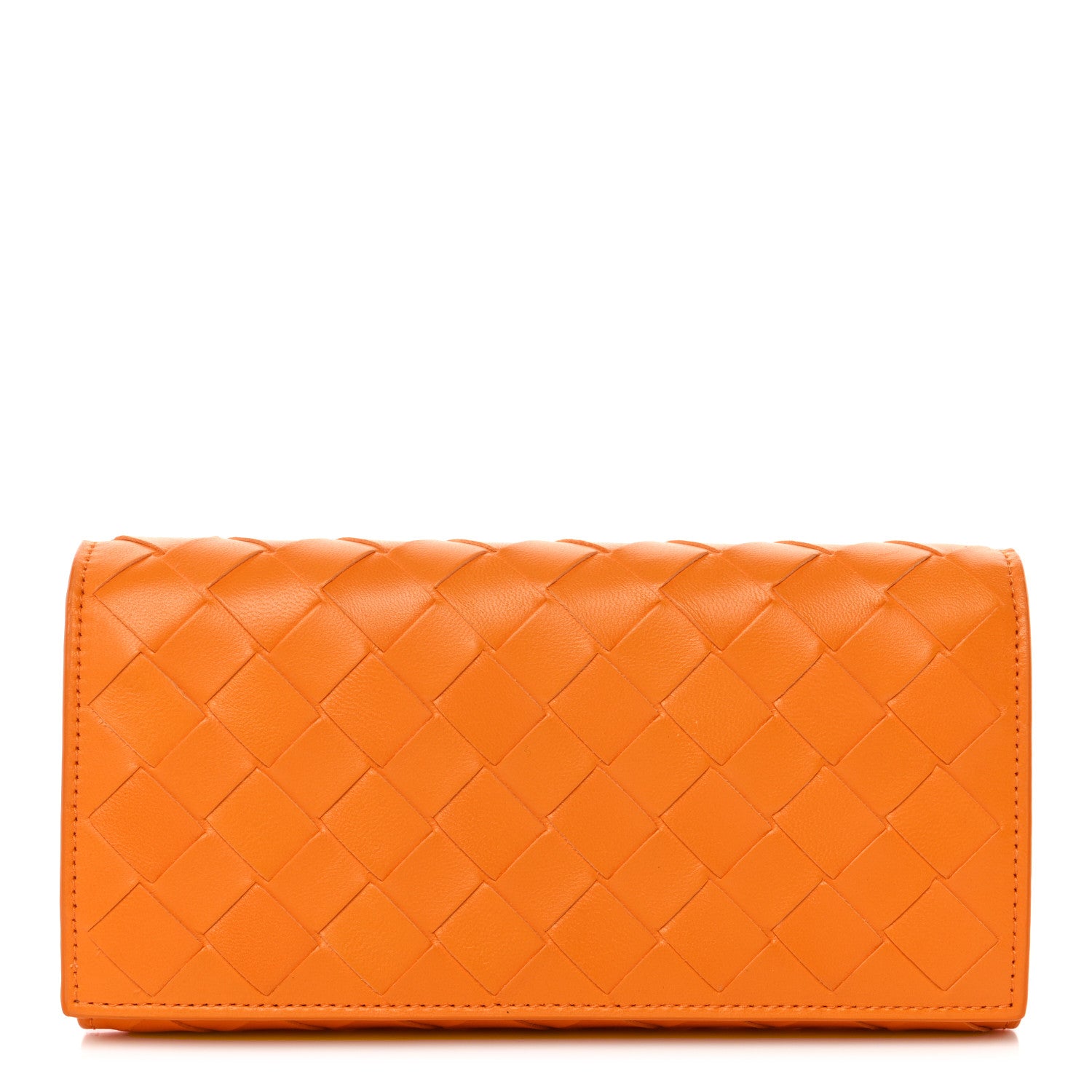 Bottega Veneta Nappa Intrecciato Flap Wallet Tangerine 1 of 8