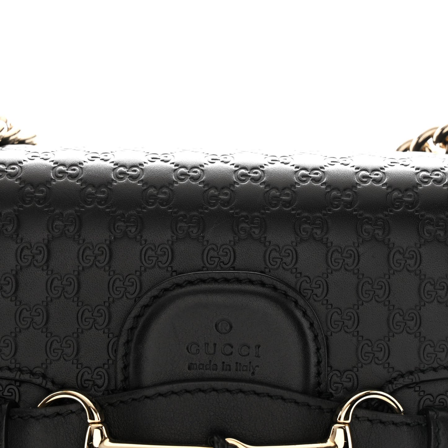 Microguccissima Medium Emily Chain Shoulder Bag Black