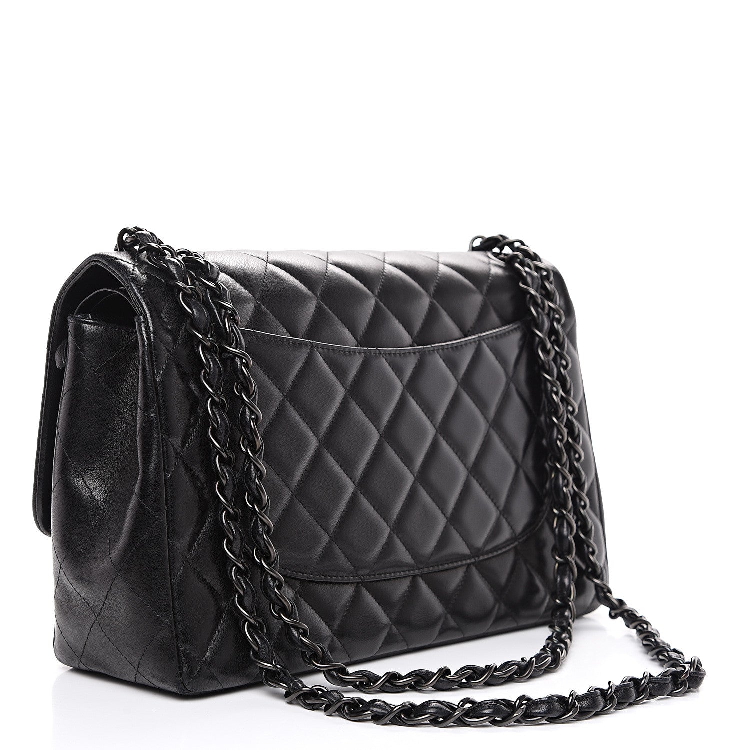 Chanel Lambskin Quilted Jumbo Double Flap So Black 2 of 19