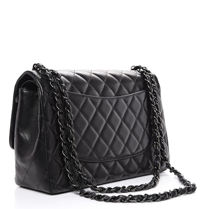 Chanel Lambskin Quilted Jumbo Double Flap So Black 2 of 19