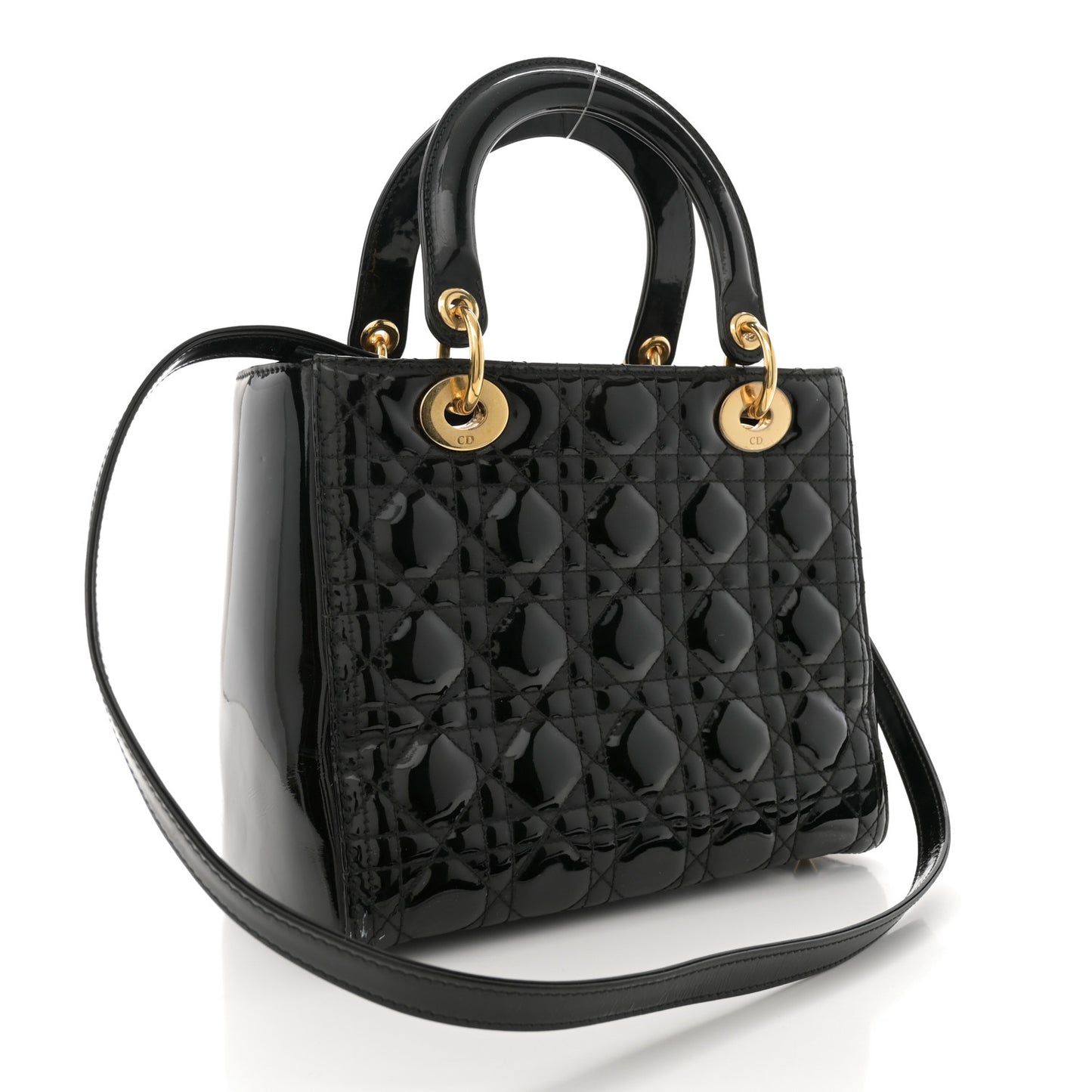 Patent Cannage Medium Lady Dior Black