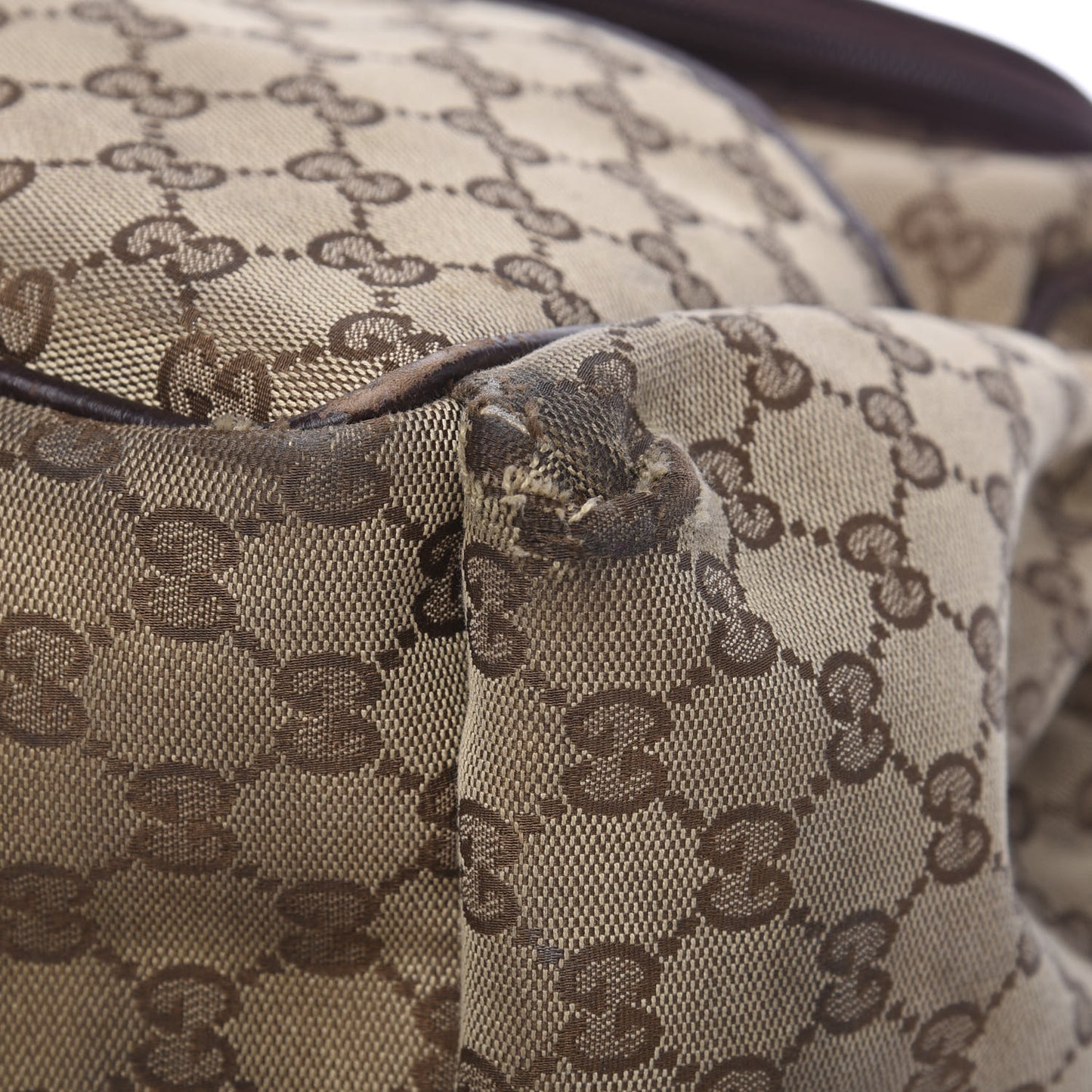 Monogram Natural Pigskin Large Diaper Bag Beige Ebony Cocoa Dark Chocolate