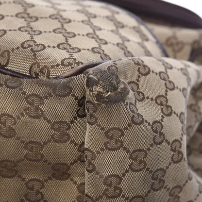 Gucci Monogram Natural Pigskin Large Diaper Bag Beige Ebony Cocoa Dark Chocolate 11 of 17